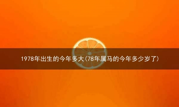 1978年出生的今年多大(78年属马的今年多少岁了)