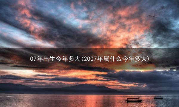 07年出生今年多大(2007年属什么今年多大)