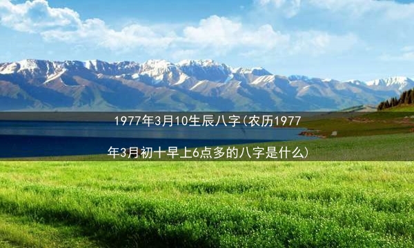 1977年3月10生辰八字(农历1977年3月初十早上6点多的八字是什么)