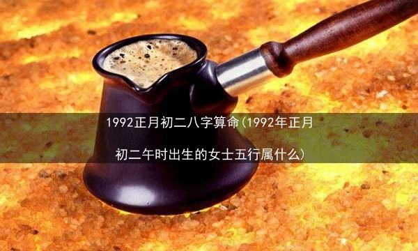 1992正月初二八字算命(1992年正月初二午时出生的女士五行属什么)