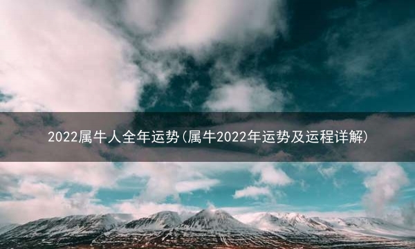 2022属牛人全年运势(属牛2022年运势及运程详解)