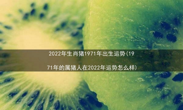 2022年生肖猪1971年出生运势(1971年的属猪人在2022年运势怎么样)