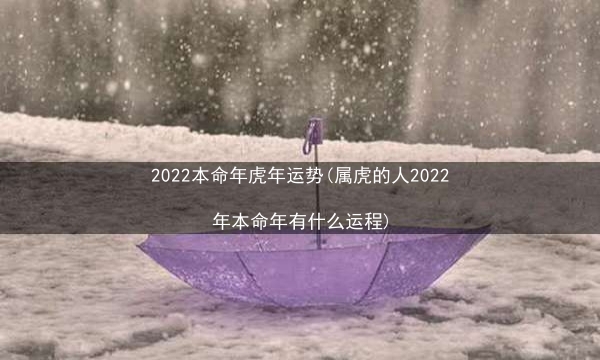 2022本命年虎年运势(属虎的人2022年本命年有什么运程)