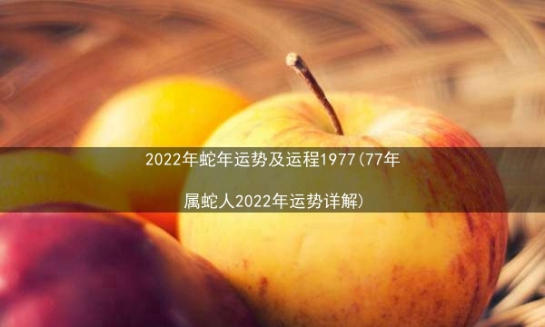 2022年蛇年运势及运程1977(77年属蛇人2022年运势详解)